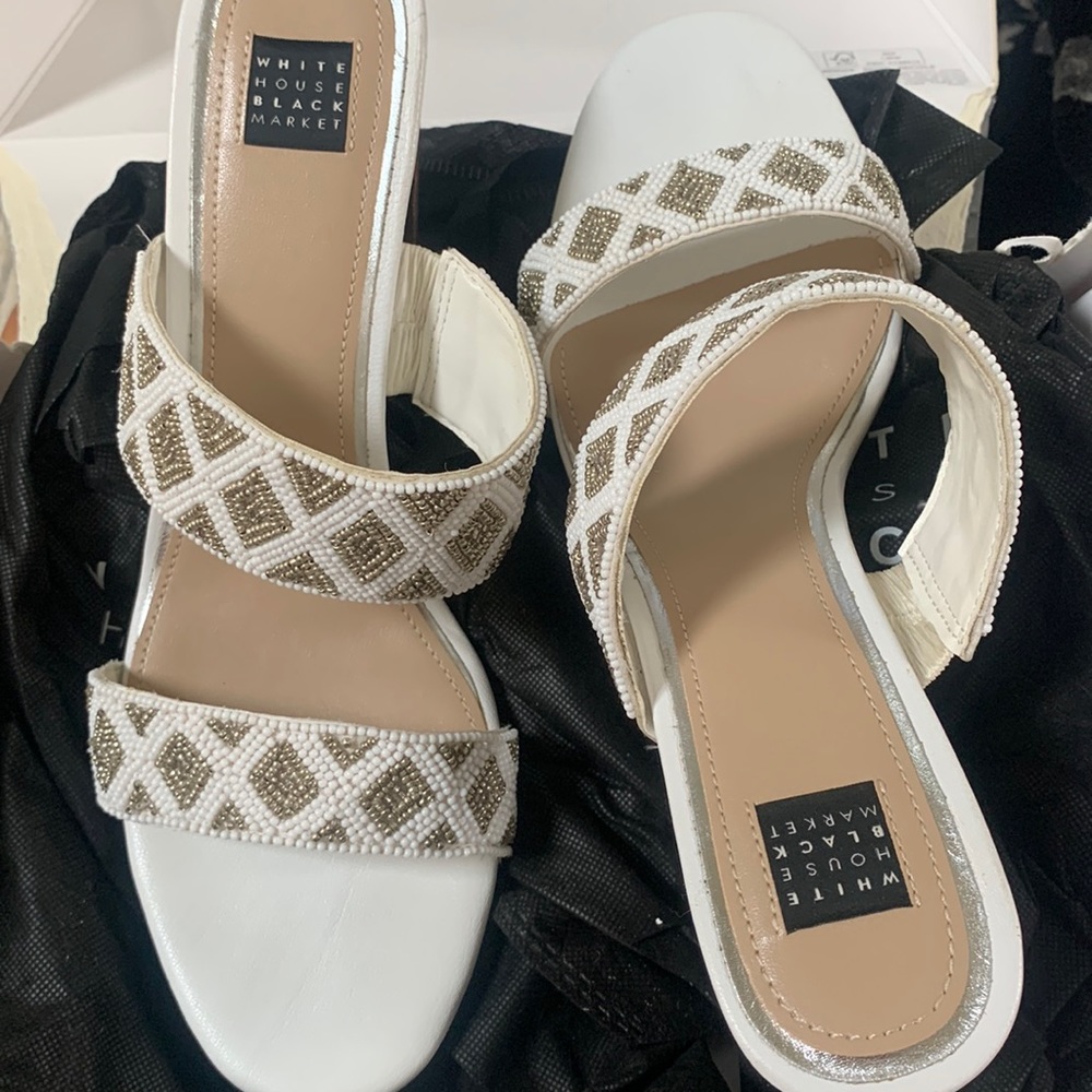White House Black Market Jenna Beaded Heel size 9